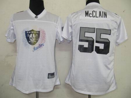 2011 Women TEAM Jersey Oakland Raiders #55 Rolondo McClain white jerseys