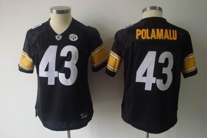 2011 Women TEAM Jersey Pittsburgh Steelers #43 Troy Polamalu black jersey