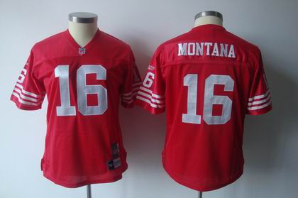 2011 Women TEAM Jersey San Francisco 49ers #16 Joe Montana Red jerseys