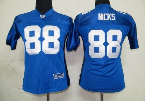 2011 Women TEAM New York Giants #88 Hakeem Nicks Blue Jerseys
