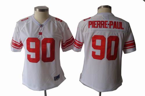2011 Women TEAM New York Giants #90 Jason Pierre-Paul Royal WHITE Jersey
