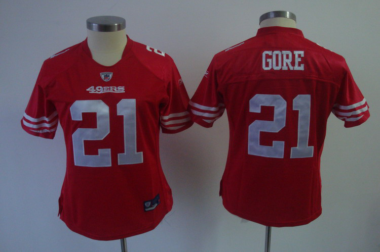 2011 Women TEAM San Francisco 49ers #21 Frank Gore red Color Jersey