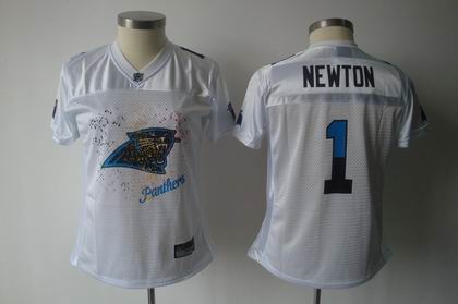 2011 Womens FEM FAN Carolina Panthers #1 Cam Newton white Jersey