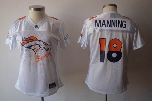 2011 Womens FEM FAN Jersey Denver Broncos 18# Peyton Manning white jerseys