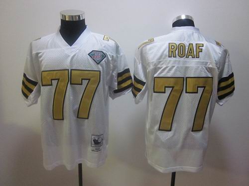 2012 Hall of Fame New Orleans Saints #77 Willie Roaf white 1994 throwback jerseys