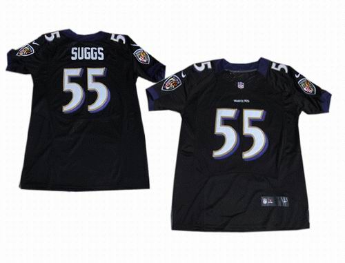 2012 NIKE Baltimore Ravens #55 Terrell Suggs black Elite jerseys