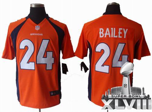 2012 NIKE Denver Broncos #24 Champ Bailey Orange game 2014 Super bowl XLVIII(GYM) Jersey
