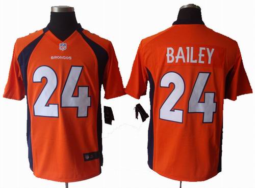 2012 NIKE Denver Broncos #24 Champ Bailey Orange game Jersey