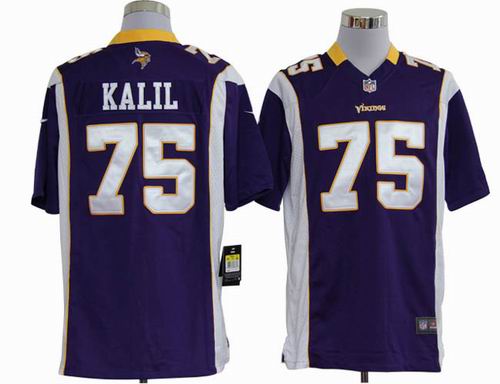 2012 NIKE Minnesota Vikings 75 Matt Kalil Purple Game Jerseys
