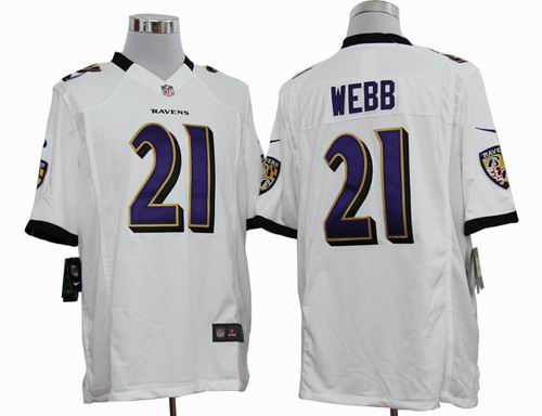 2012 Nike Baltimore Ravens #21 Lardarius Webb white game jerseys