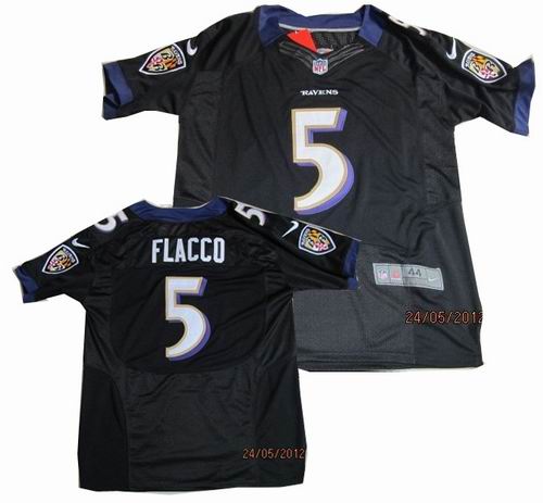 2012 Nike Baltimore Ravens #5 Joe Flacco black ELite jerseys