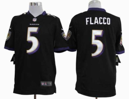 2012 Nike Baltimore Ravens #5 Joe Flacco black game jerseys