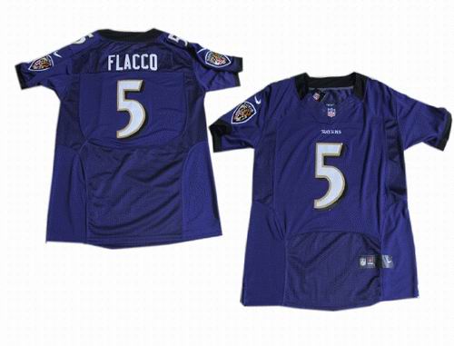 2012 Nike Baltimore Ravens #5 Joe Flacco purple ELite jerseys