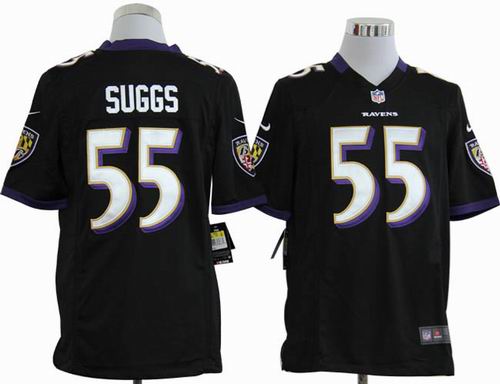 2012 Nike Baltimore Ravens #55 Terrell Suggs black game jerseys