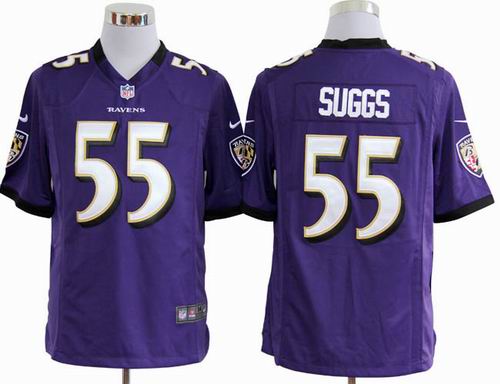 2012 Nike Baltimore Ravens #55 Terrell Suggs purple game jerseys