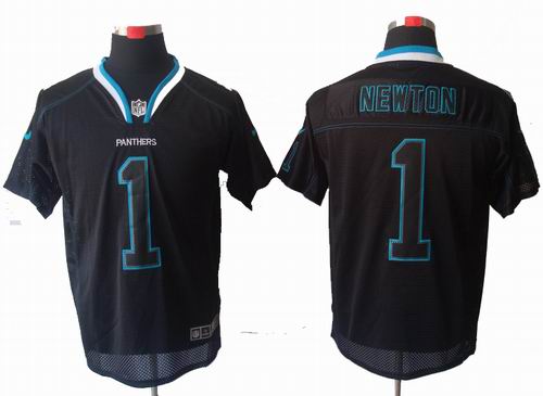 2012 Nike Carolina Panthers 1# Cam Newton Lights Out Black elite Jersey