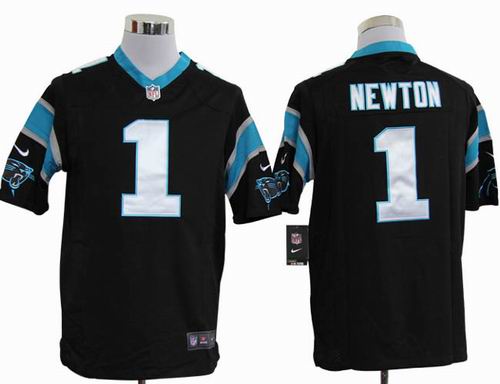 2012 Nike Carolina Panthers 1# Cam Newton black game jerseys