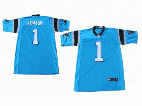 2012 Nike Carolina Panthers 1# Cam Newton blue Elite jerseys