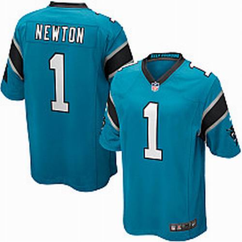 2012 Nike Carolina Panthers 1# Cam Newton blue Game Jersey