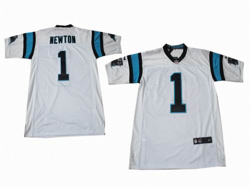 2012 Nike Carolina Panthers 1# Cam Newton white Elite jerseys
