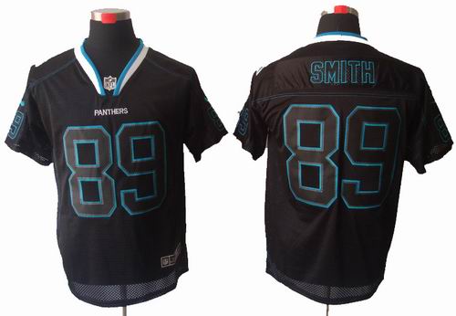 2012 Nike Carolina Panthers 89 Steve Smith Lights Out Black elite Jersey