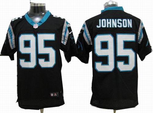 2012 Nike Carolina Panthers 95# Charles Johnson black elite Jersey