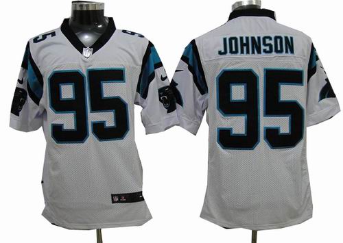 2012 Nike Carolina Panthers 95# Charles Johnson white elite Jersey