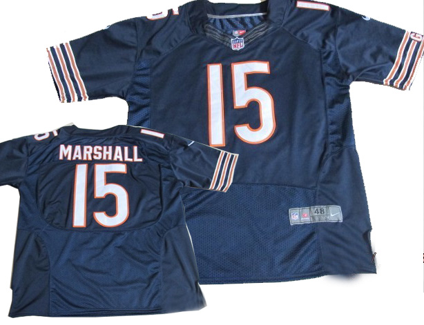2012 Nike Chicago Bears 15# Brandon Marshall blue Elite Jersey
