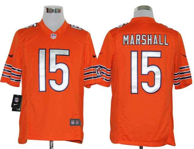2012 Nike Chicago Bears 15# Brandon Marshall orange game Jersey