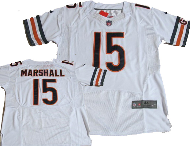 2012 Nike Chicago Bears 15# Brandon Marshall white Elite Jersey