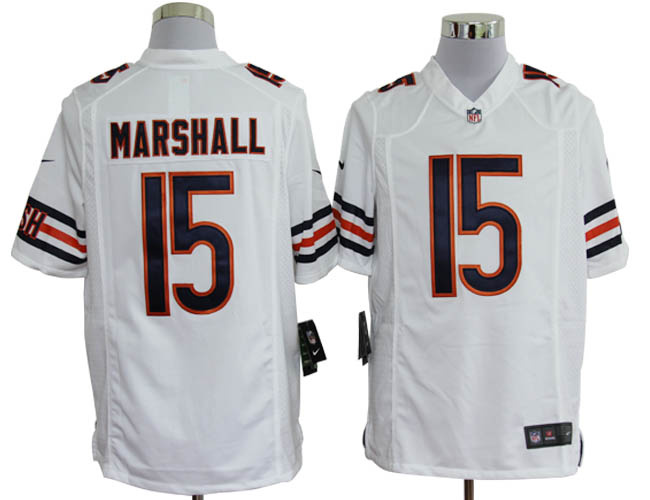 2012 Nike Chicago Bears 15# Brandon Marshall white game Jersey