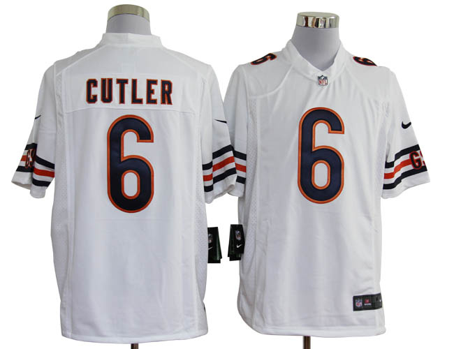 2012 Nike Chicago Bears 6# Jay Cutler white game Jersey
