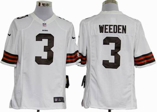2012 Nike Cleveland Browns #3 Brandon Weeden white game Jersey