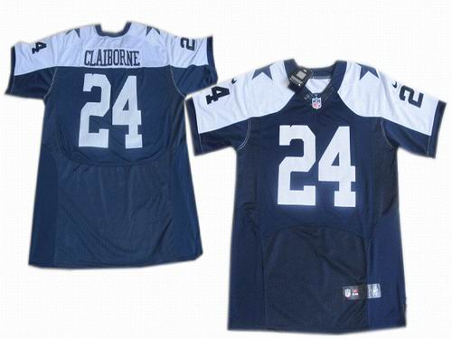 2012 Nike Dallas Cowboys #24 Morris Claiborne elite Throwback blue Jersey