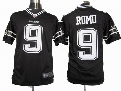 2012 Nike Dallas Cowboys #9 Tony Romo black game Jersey