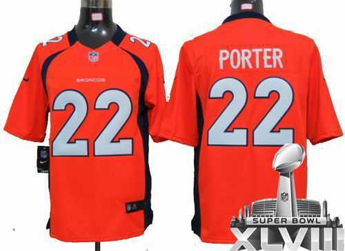 2012 Nike Denver Broncos #22 Tracy Porter orange limited 2014 Super bowl XLVIII(GYM) Jersey