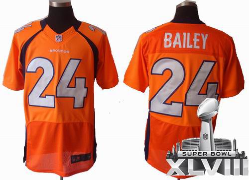 2012 Nike Denver Broncos #24 Champ Bailey Orange Elite 2014 Super bowl XLVIII(GYM) Jersey