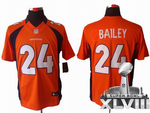 2012 Nike Denver Broncos #24 Champ Bailey orange Limited 2014 Super bowl XLVIII(GYM) Jersey