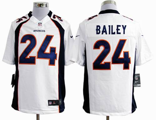 2012 Nike Denver Broncos #24 Champ Bailey white game jerseys