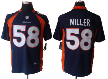 2012 Nike Denver Broncos #58 Von Miller Game blue Jersey