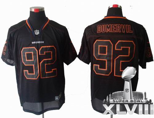 2012 Nike Denver Broncos #92 Elvis Dumervil Lights Out Black elite 2014 Super bowl XLVIII(GYM) Jersey