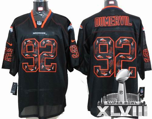 2012 Nike Denver Broncos #92 Elvis Dumervil Lights Out Black elite special edition 2014 Super bowl XLVIII(GYM) Jersey