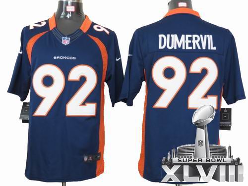 2012 Nike Denver Broncos #92 Elvis Dumervil blue Limited 2014 Super bowl XLVIII(GYM) Jersey