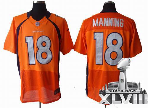 2012 Nike Denver Broncos 18# Peyton Manning 0range Elite 2014 Super bowl XLVIII(GYM) Jersey