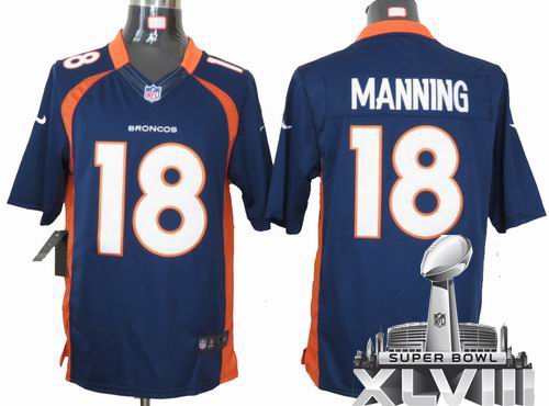 2012 Nike Denver Broncos 18# Peyton Manning blue Limited 2014 Super bowl XLVIII(GYM) Jersey
