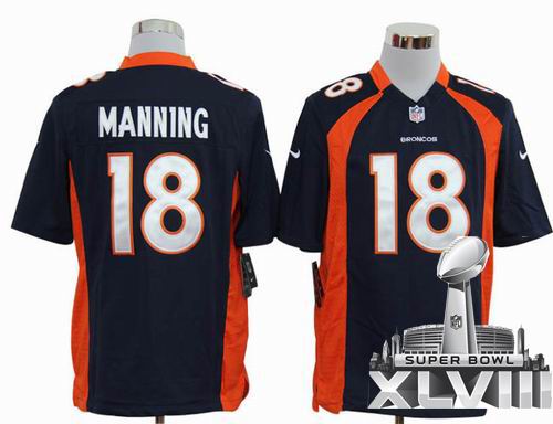 2012 Nike Denver Broncos 18# Peyton Manning blue game 2014 Super bowl XLVIII(GYM) Jersey