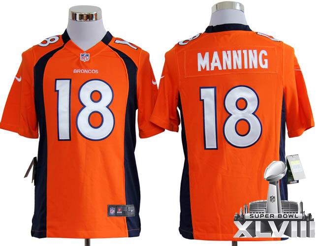 2012 Nike Denver Broncos 18# Peyton Manning orange game 2014 Super bowl XLVIII(GYM) Jersey