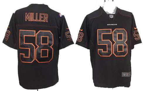 2012 Nike Denver Broncos 58# Von Miller Lights Out Black Jersey