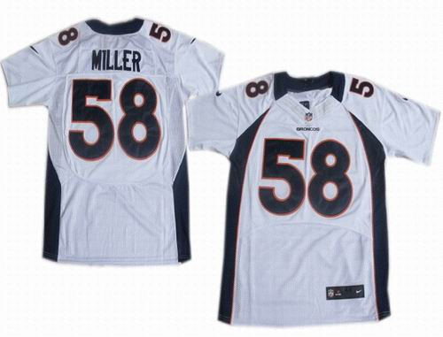 2012 Nike Denver Broncos 58# Von Miller white Elite Jerseys