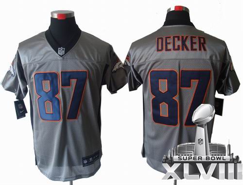 2012 Nike Denver Broncos 87# Eric Decker Gray shadow elite 2014 Super bowl XLVIII(GYM) Jersey